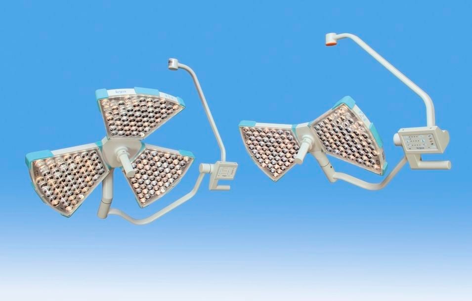 LED surgical light / with control panel / ceiling-mounted / 1-arm 160 000 lux | X3, X2 SURGIRIS