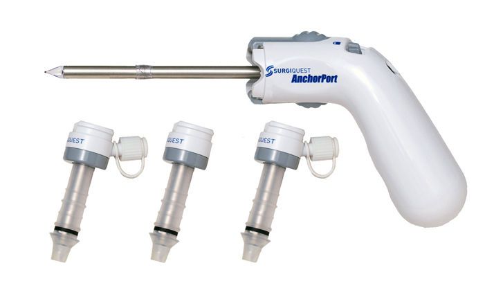Laparoscopic trocar / with insufflation tap / with obturator / bladeless ANCHORPORT® SurgiQuest