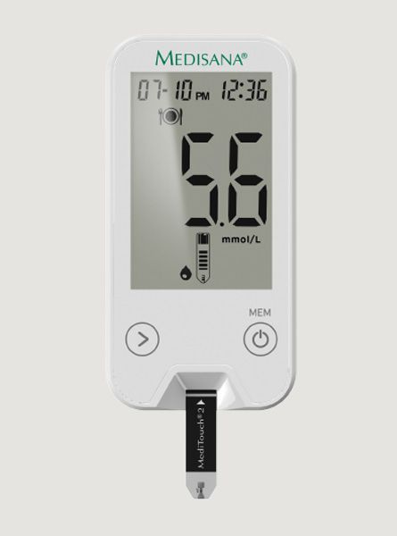 Blood glucose monitor with USB port / iOS-equipped MediTouch® 2 mg/dL Medisana