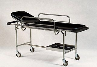 Transport stretcher trolley / X-ray transparent / mechanical / 2-section 986 F Agencinox