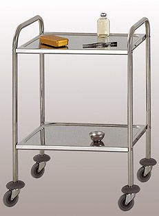Treatment trolley / stainless steel / 2-tray Agencinox