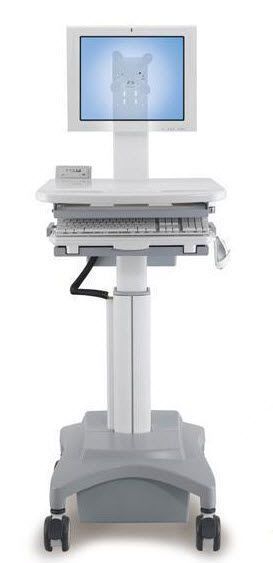 Medical computer cart / battery-powered / height-adjustable HC-111 Modern Solid Industrial