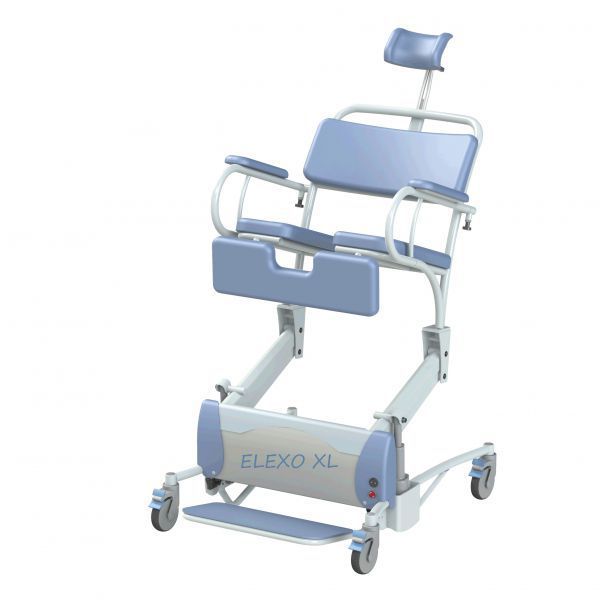 Shower chair / on casters / with armrests / height-adjustable ELEXO XL SCEMED
