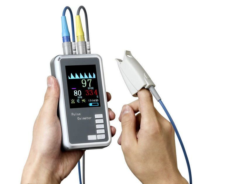 Handheld pulse oximeter / with separate sensor / with thermometer JERRY-II+(AA) SHANXI JERRY MEDICAL