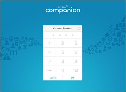 Patient data management iOS application companion CareCloud