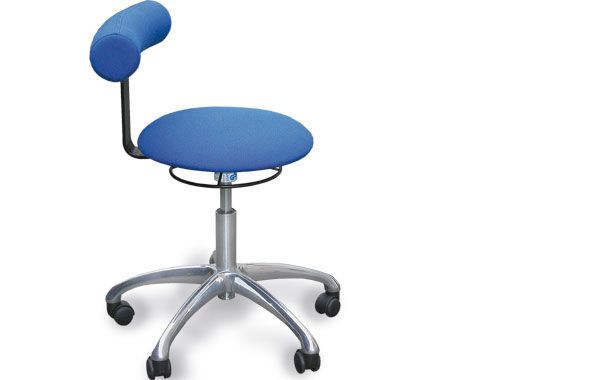 Medical stool / on casters / height-adjustable / with backrest Möckel Feinmechanik