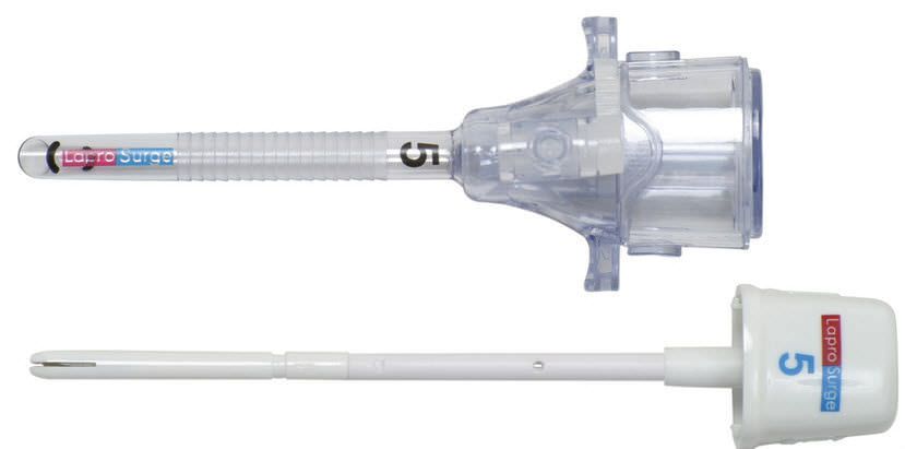 Laparoscopic trocar / with obturator / with insufflation tap / shielded blade 5 mm x 100 mm | EC5SS LaproSurge