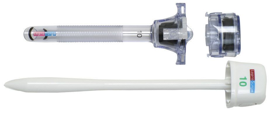 Laparoscopic trocar / with obturator / with insufflation tap / bladeless 10 mm x 100 mm | EC10SLB Auto LaproSurge