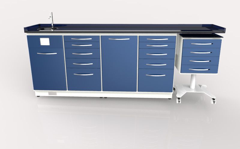 Storing cabinet / dentist office / with sink / with door CD01/2 VeraDenta