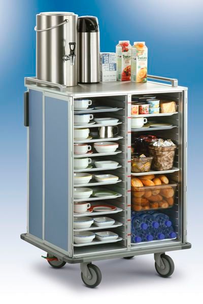 Distribution trolley / meal / with hinged door / closed-structure SERVIZIO Socamel Technologies