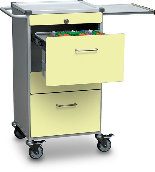 Medical record trolley / with drawer / horizontal-access B10.021 Wiegand