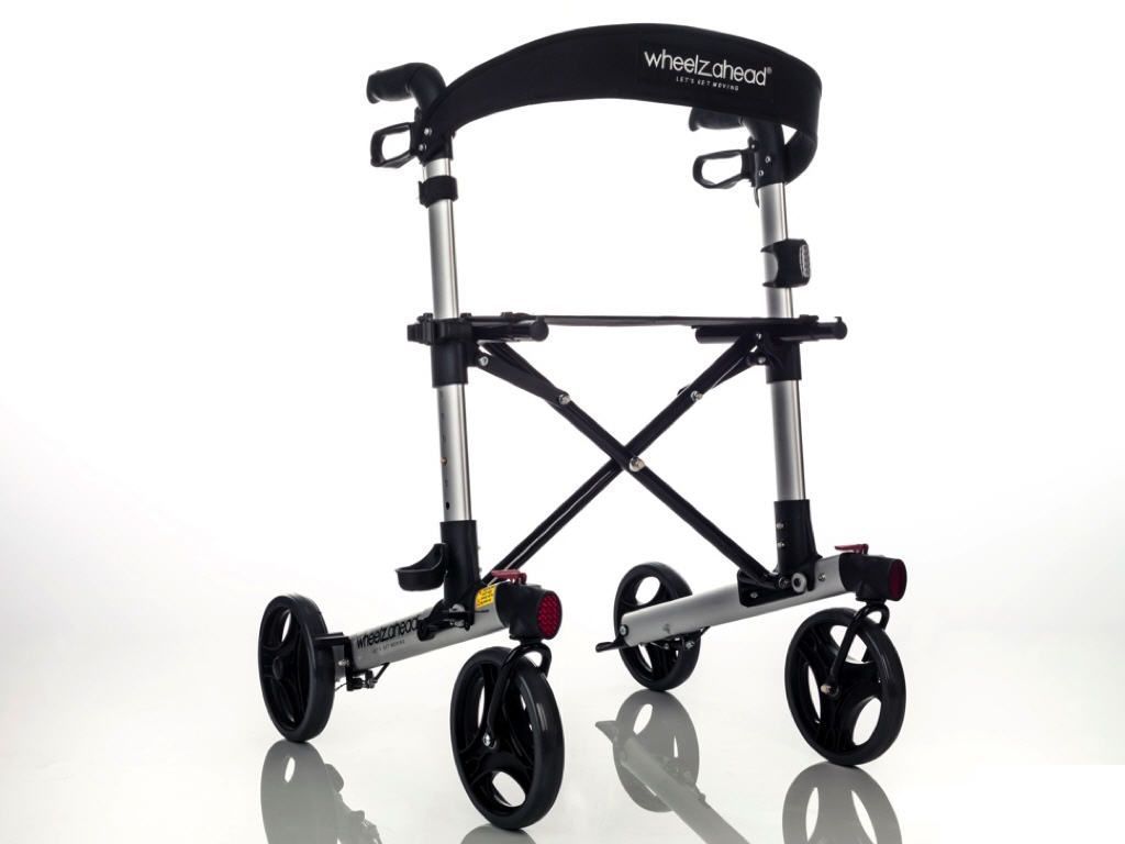 4-caster rollator / folding / height-adjustable / with seat TRACK 3.0 Wheelz Ahead