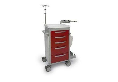 Multi-function trolley / emergency / with shelf unit / with IV pole Doimo Mis srl