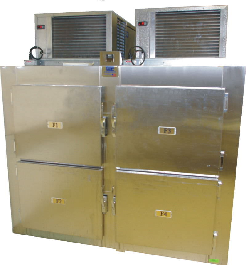 Front-loading refrigerated mortuary cabinet / 4-body 4R2W CSI-Jewett