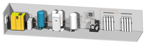 Cylinder filling system oxygen / medical OXYFACTORY series Novair Oxyplus Technologies