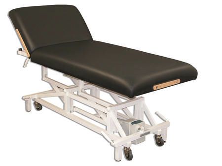 Electrical massage table / height-adjustable / on casters / 2 sections McKenzie Custom Craftworks