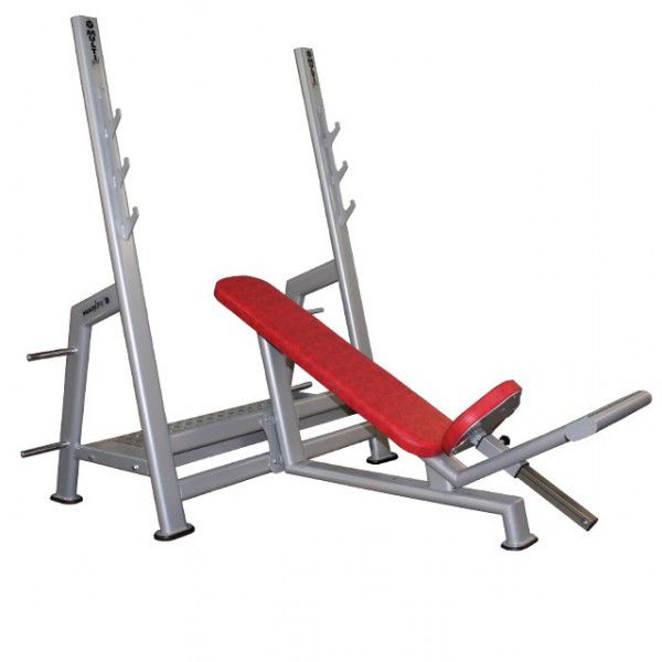 Weight training bench (weight training) / traditional / inclined / with barbell rack BC33 Multiform?