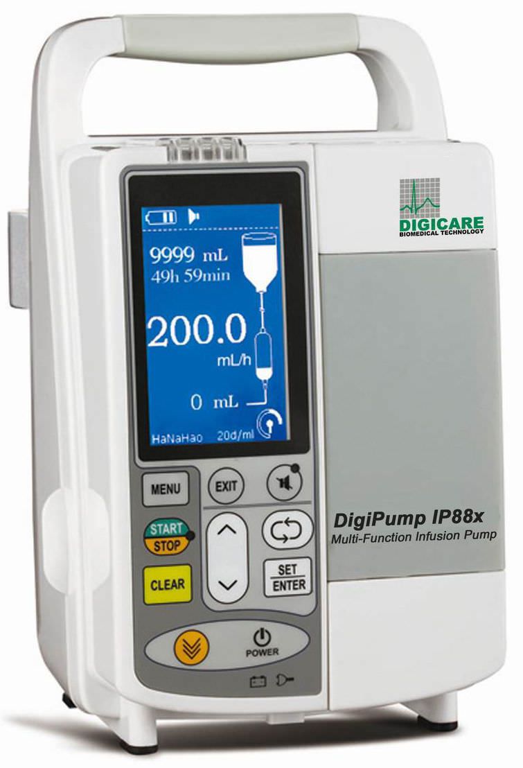 Multi-function infusion pump / volumetric / 1 channel 1 - 2000 mL/h | DigiPump™ IP88x Digicare Biomedical Technology