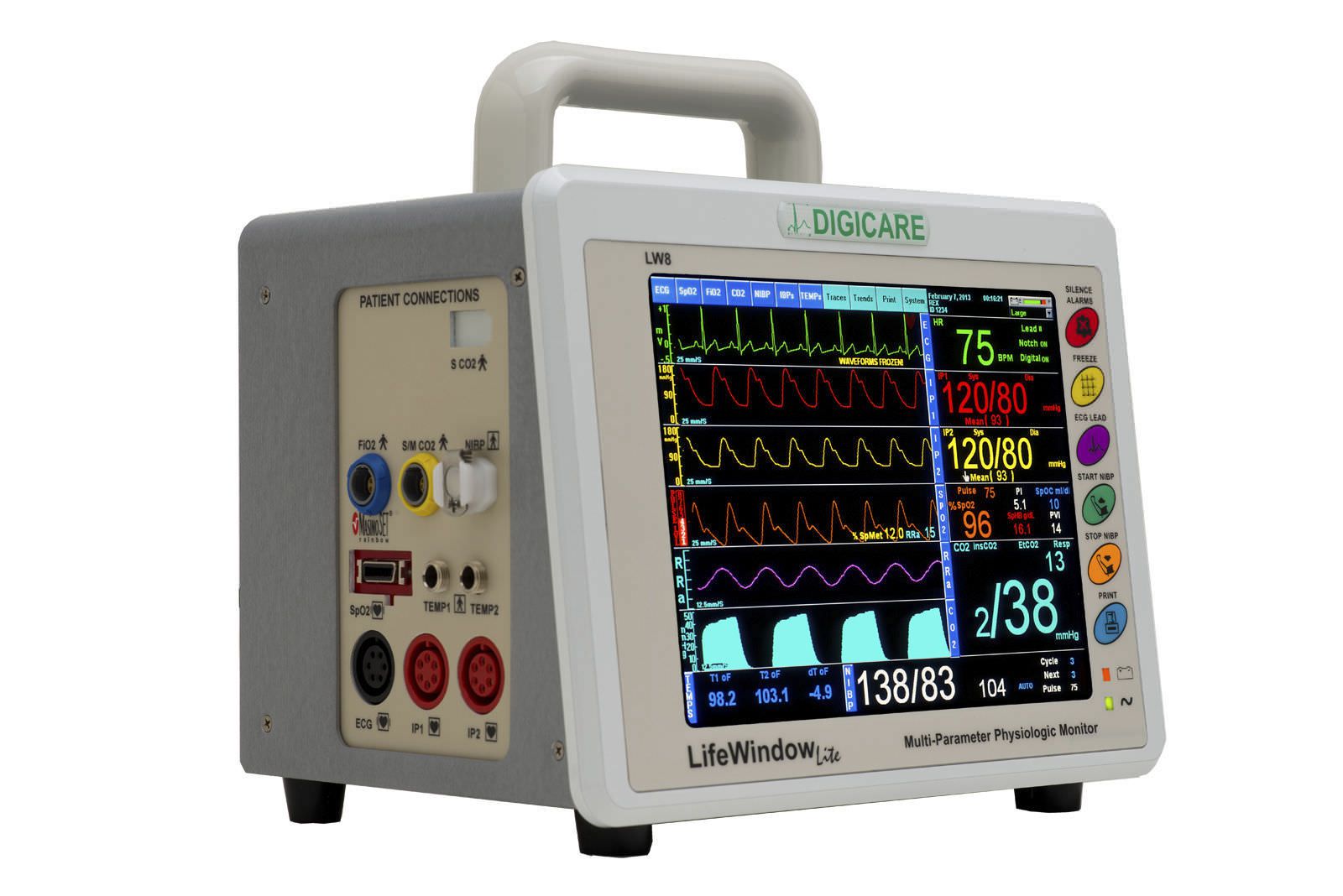 SpO2 multi-parameter monitor / NIBP / TEMP / ECG 8.4? TFT | LifeWindow™ Lite Digicare Animal Health