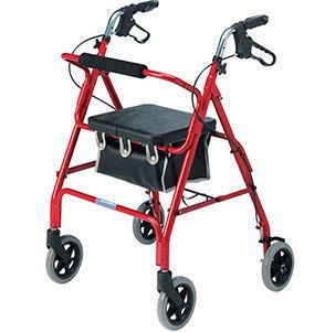 4-caster rollator / height-adjustable / with seat / folding max. 120 kg | 2462/R Roma Medical Aids