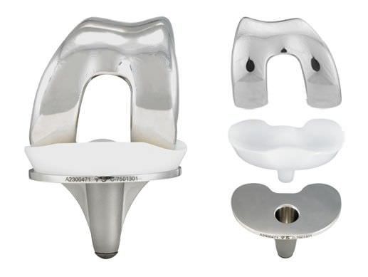 Three-compartment knee prosthesis / mobile-bearing / traditional / cementless EUROP MOBILE EUROS