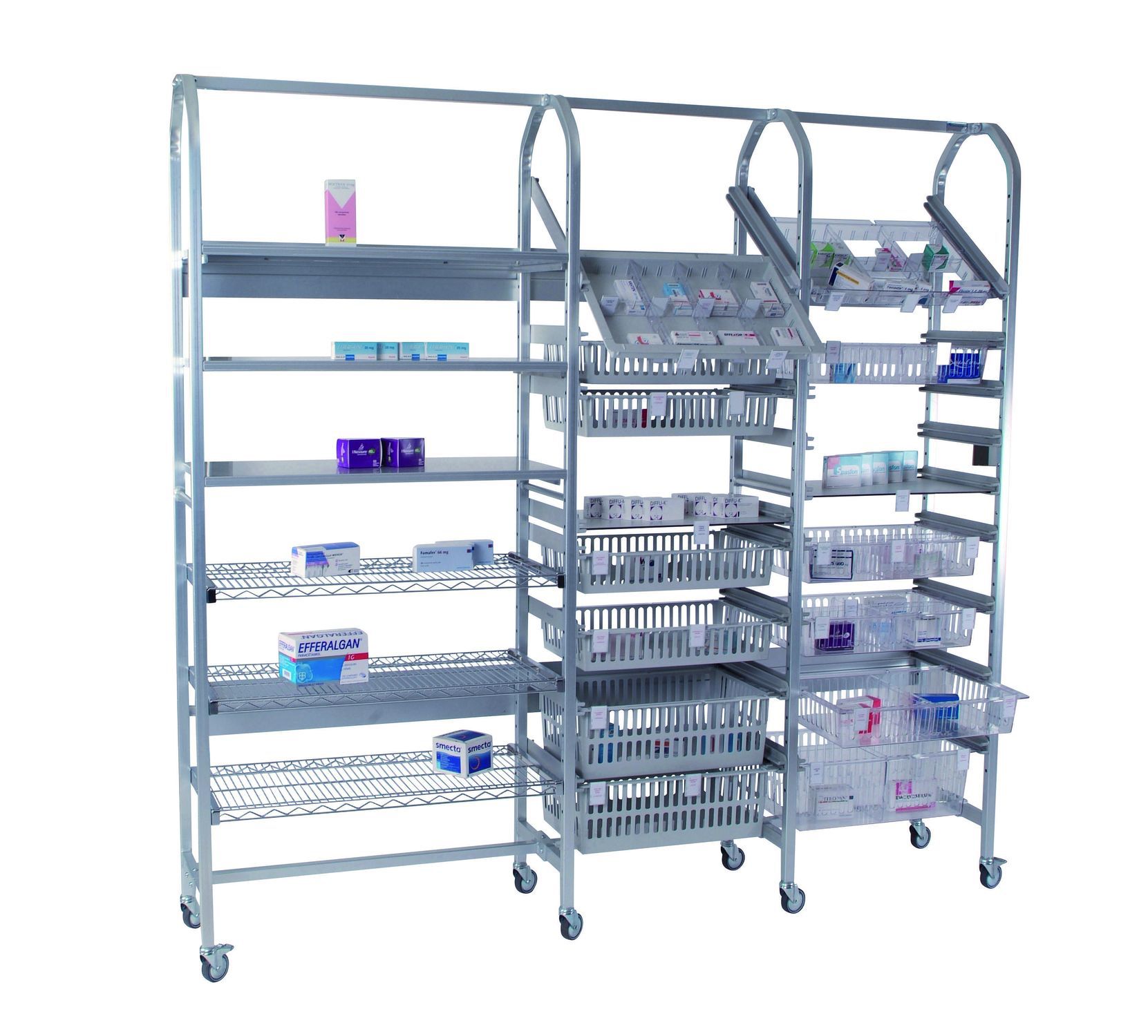 Modular shelving unit / pharmacy Sclessin Productions