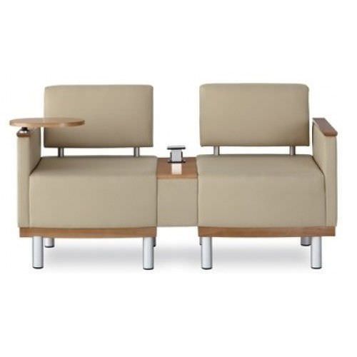 Beam seat / for waiting room / with backrest / with armrests Bloom Modular Campbell Contract