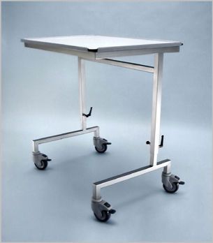 Height-adjustable instrument table / on casters / stainless steel / 1-tray 400 003-1 Hedo Medizintechnik