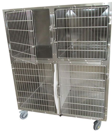 Stainless steel veterinary cage / 4-unit GA006 Lory Progetti Veterinari