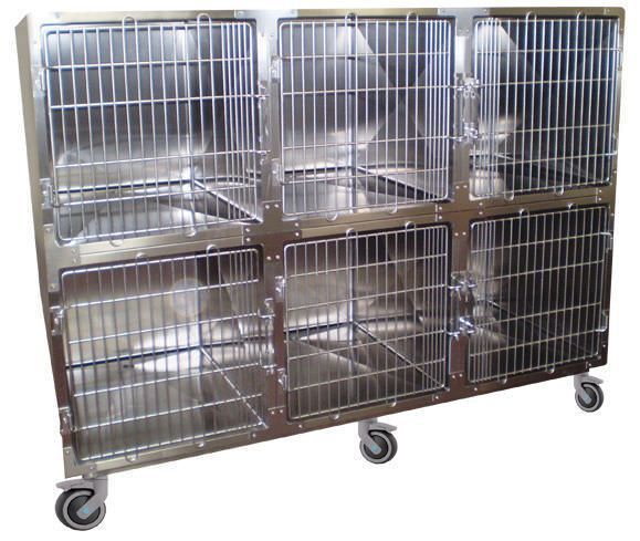 Stainless steel veterinary cage / 6-unit GA009 Lory Progetti Veterinari
