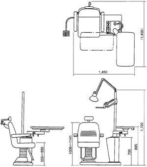 Ophthalmic workstation / with chair / 1-station UN-301 Takagi Ophthalmic Instruments Europe