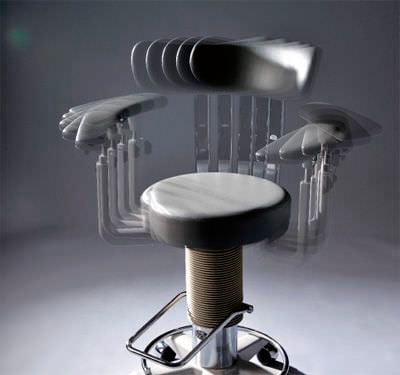 Medical stool / on casters / hydraulic / rotating OC-1A Takagi Ophthalmic Instruments Europe