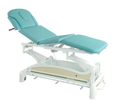 Electrical examination table / on casters / height-adjustable / 3-section C-3579-M47 Ecopostural