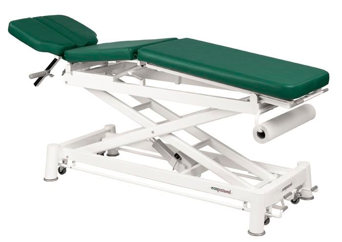 Electrical examination table / on casters / height-adjustable / 3-section C-7591-M16 Ecopostural