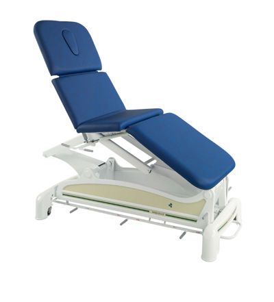 Electrical examination table / on casters / height-adjustable / 3-section C-3577-M46 Ecopostural