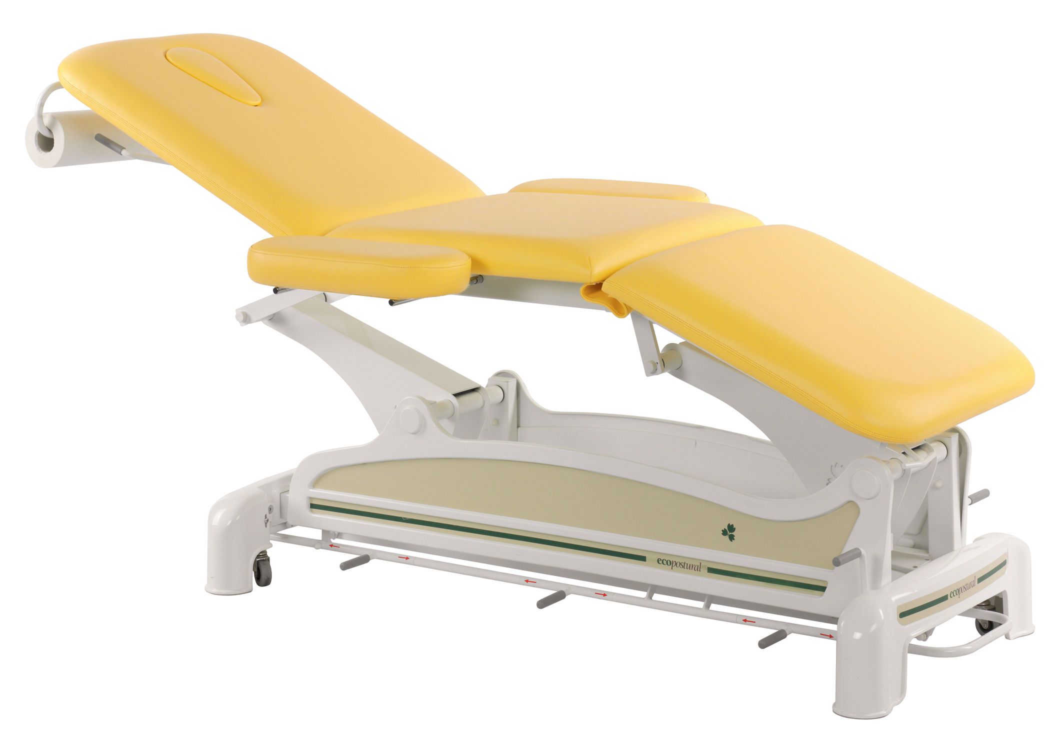 Electrical examination table / on casters / height-adjustable / 3-section C-3556-M46 Ecopostural