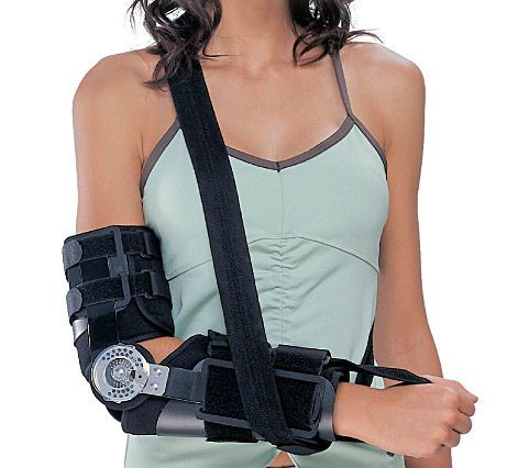 Elbow splint (orthopedic immobilization) / with handle / articulated 5309 Conwell Medical