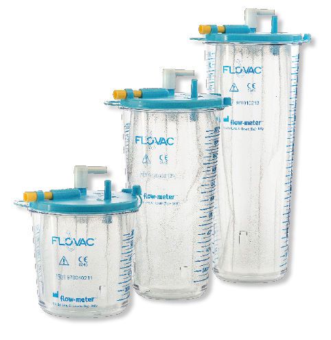 Medical suction pump jar / disposable FLOVAC® Flow-Meter
