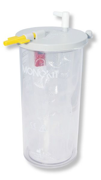 Medical suction pump jar / disposable 1800 mL | MONOKIT® Flow-Meter
