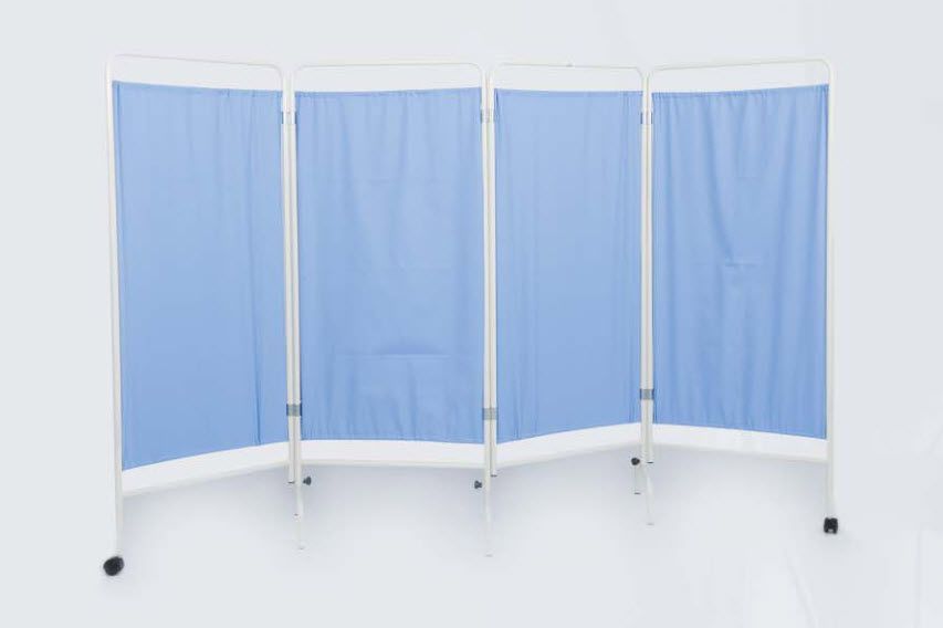 Hospital screen / on casters / with curtain / 4-panel 90115103 Dolsan Medical Equipment Industry