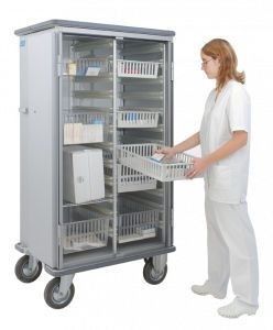 Storage cabinet / for healthcare facilities / with basket / on casters 3170 CR Alvi