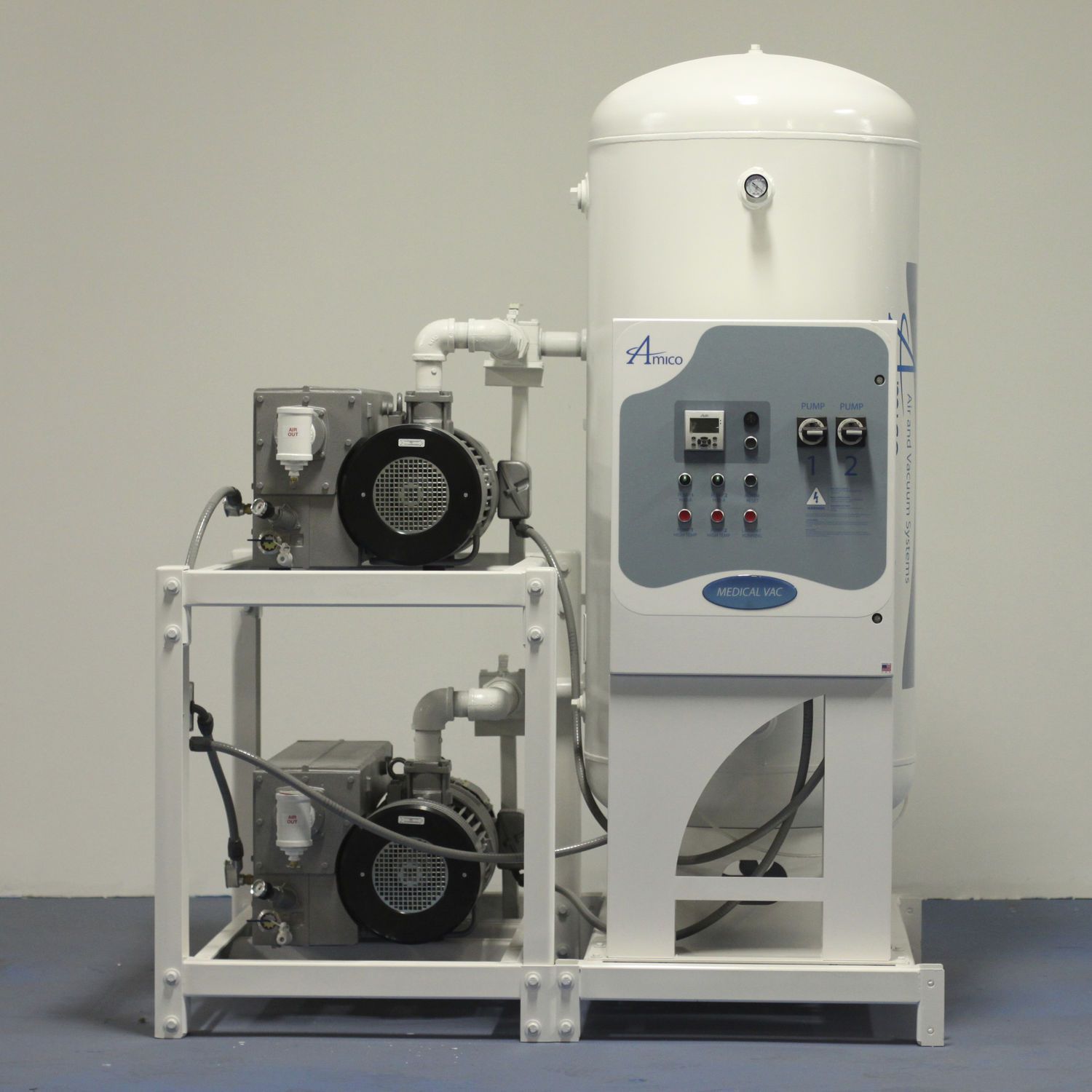 Medical vacuum system / rotary vane / lubricated NFPA Duplex RVL Horizontal Amico Corporation
