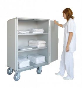Clean linen trolley / 2-door / with shelf 1550/232 CR Alvi
