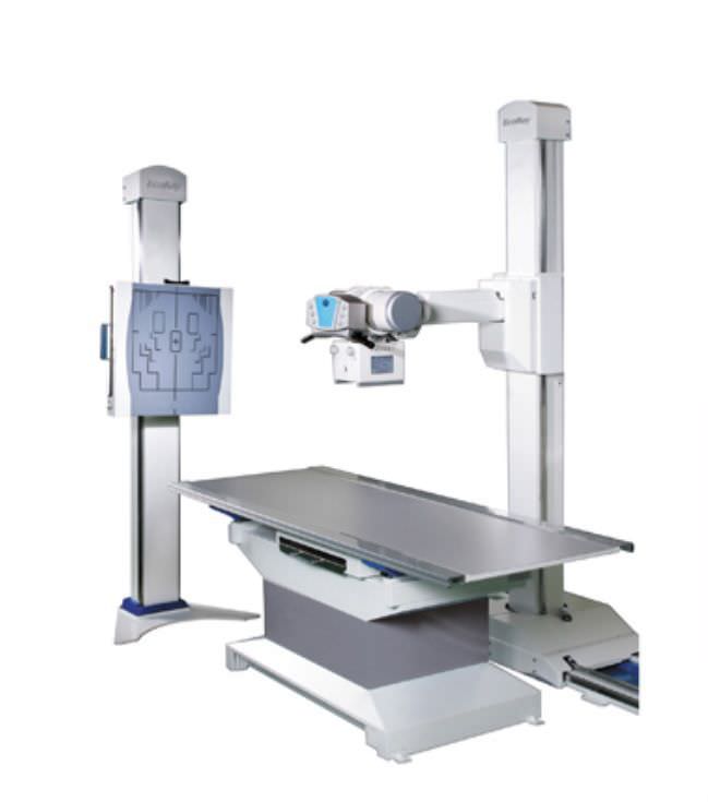 Radiography system (X-ray radiology) / analog / for multipurpose radiography / with vertical bucky stand HF525 PLUS EcoRay