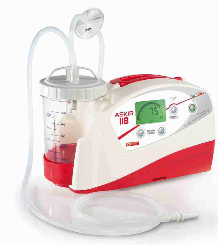 Electric mucus suction pump / handheld / battery-powered / on-board emergency ASKIR 118 CA-MI