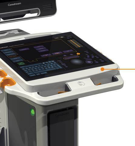 Ultrasound system / on platform, compact / for multipurpose ultrasound imaging / touchscreen Touch Carestream