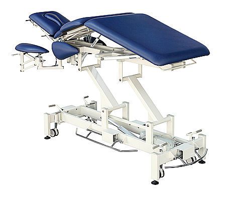 Electrical examination table / on casters / height-adjustable / 3-section V7 Everyway Medical Instruments