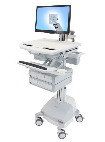 Medicine distribution computer cart / with drawer / height-adjustable / battery-powered StyleView® SV44-1241 ergotron