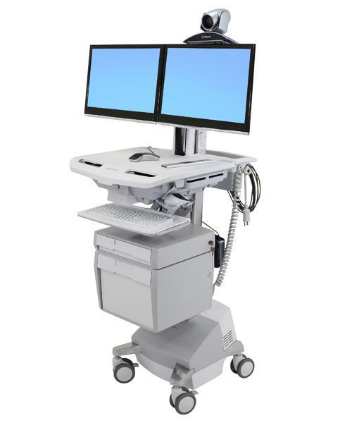 Battery-powered telemedicine cart / with drawer / secure / medical StyleView® SV44-56E1-1 ergotron