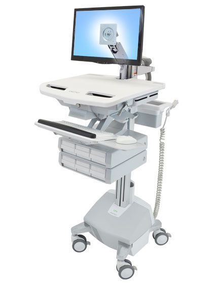 Medicine distribution computer cart / with drawer / height-adjustable / battery-powered StyleView® SV44-1262 ergotron